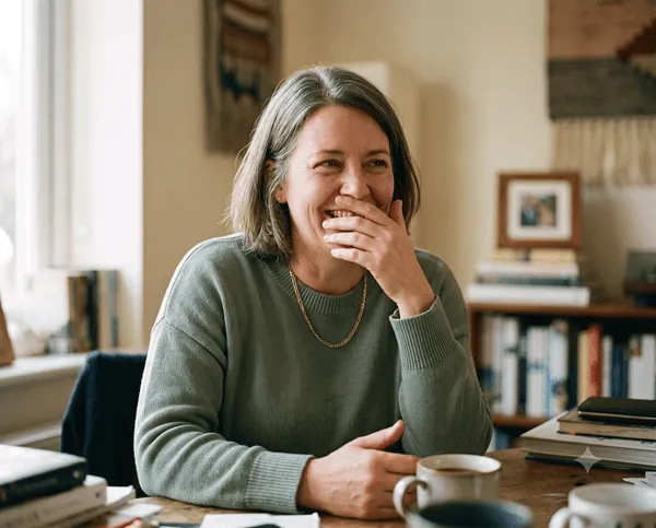 Woman covering mouth — embarrassment from dental issues