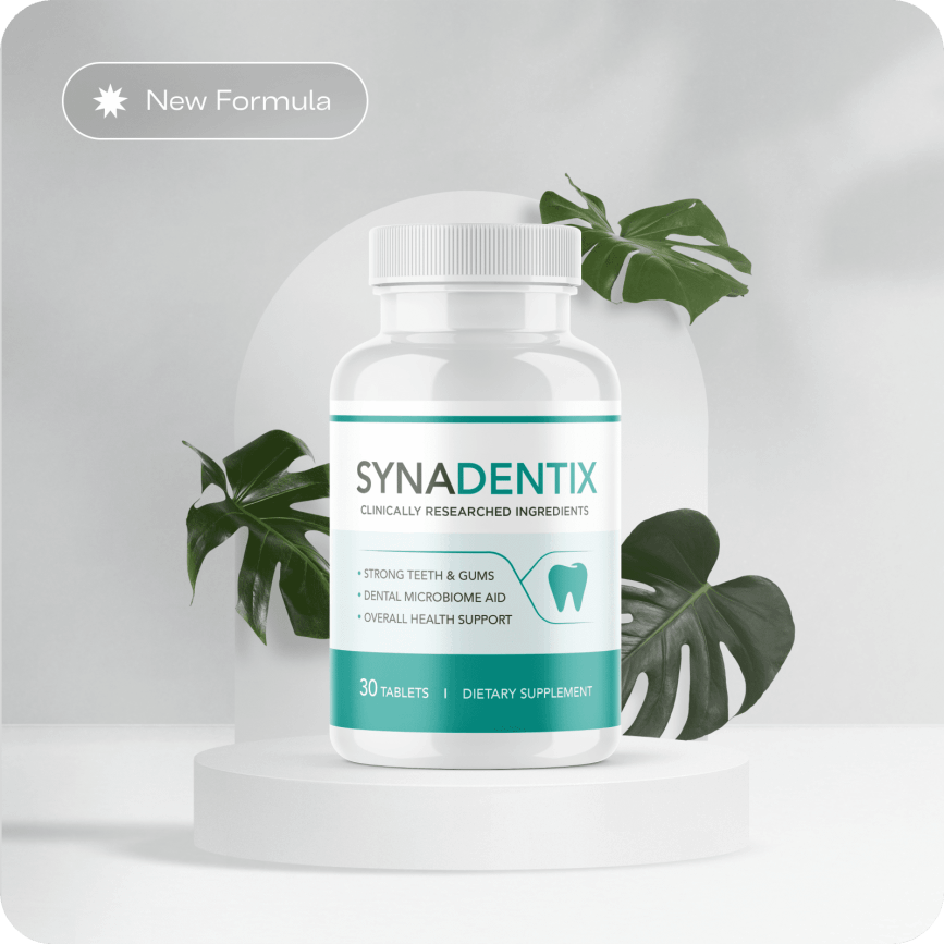 Synadentix chewable dental supplement bottle — 30 tablets